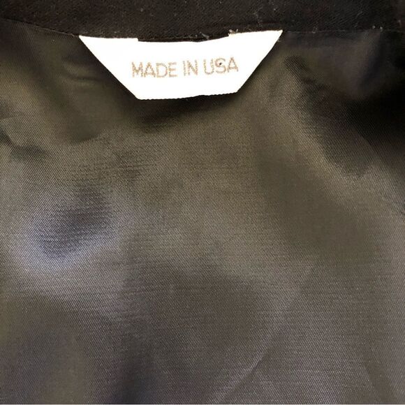 Talbots 100% Wool Made in USA Double Breasted Blazer Structured Size 10 Black - Picture 7 of 12